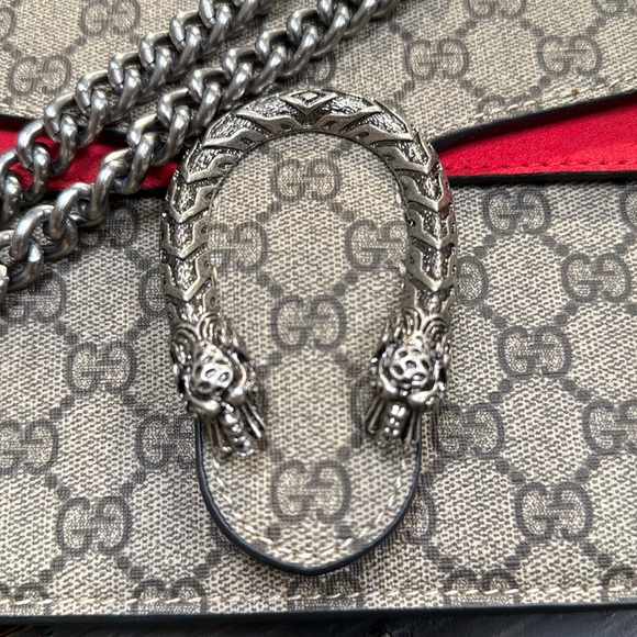 GUCCI Dionysus mini printed coated-canvas and suede shoulder bag - Hibiscus Red - Picture 5 of 17